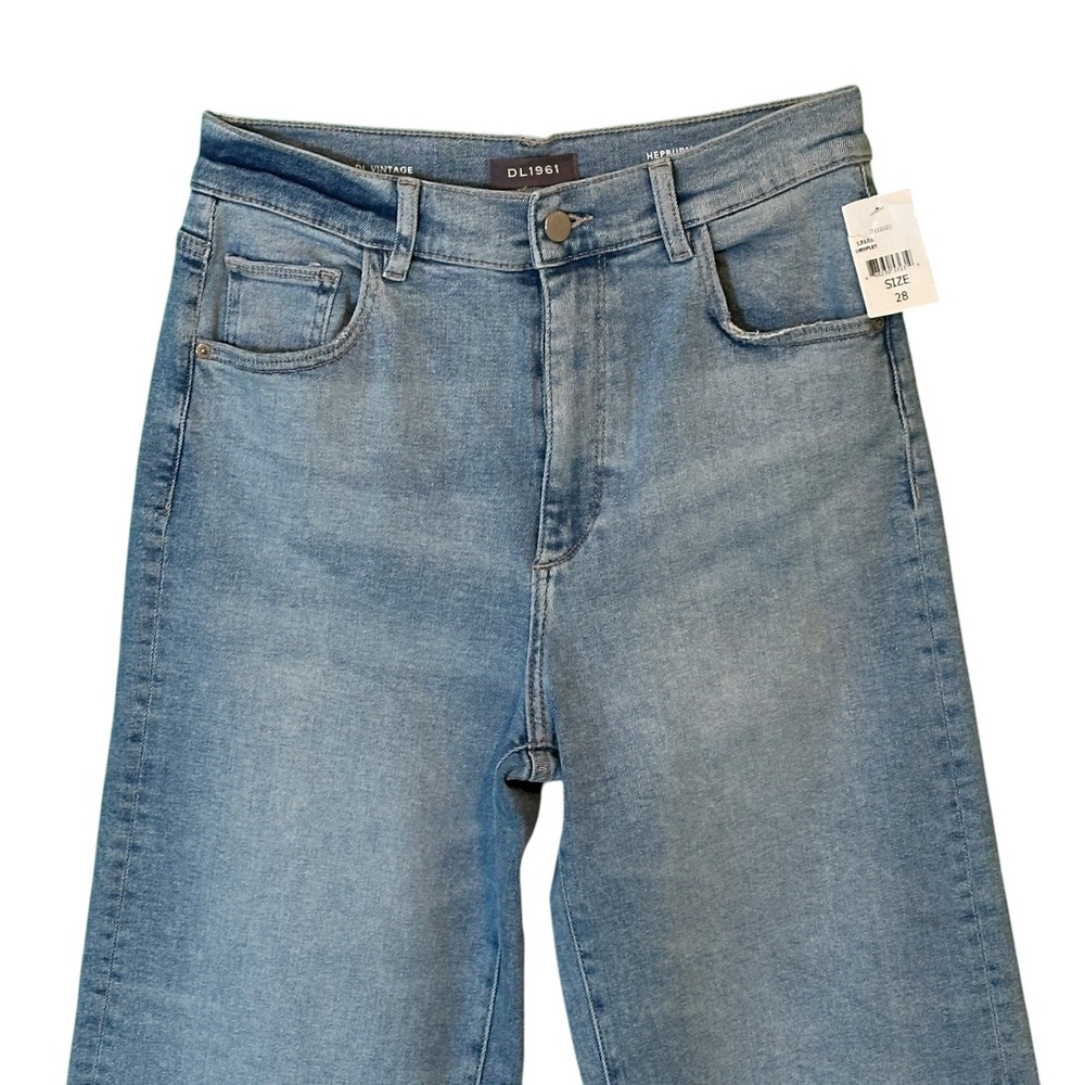 DL1961 Jeans Hepburn High Rise Wide Leg Droplet Light Wash 28 Droplet NWT - Picture 6 of 14